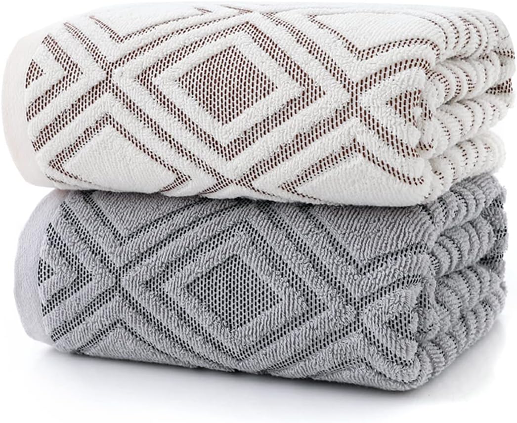Pidada Bath Towel Diamond Pattern 100 Cotton Soft Absorbent Towel
