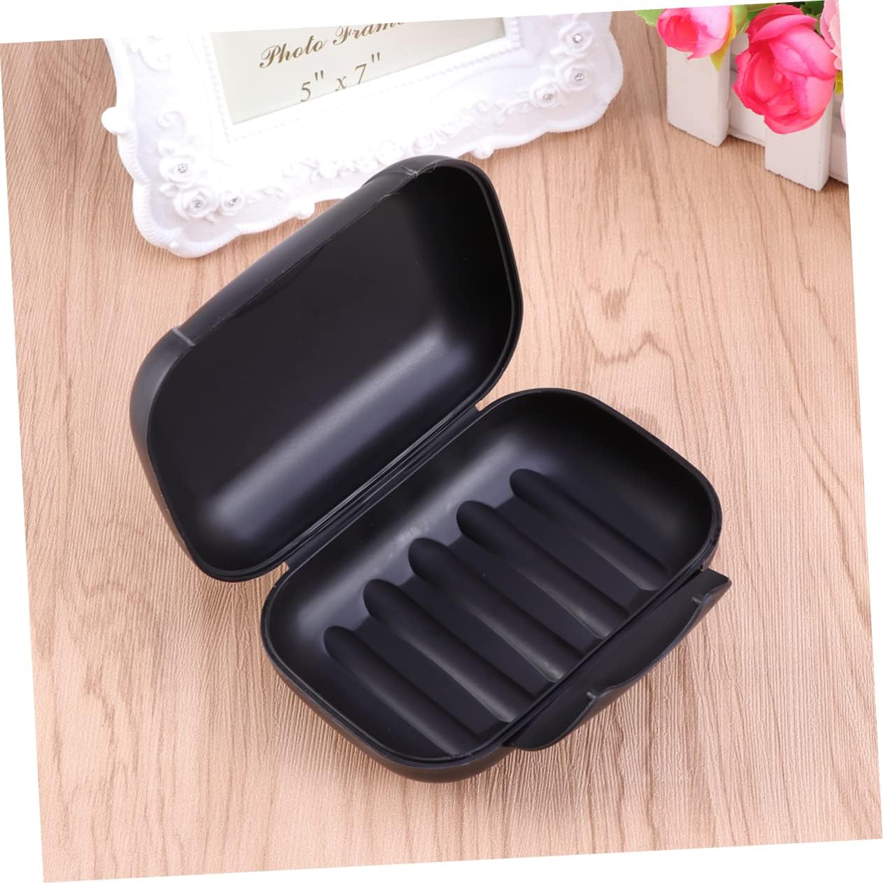 MAGICLULU Leakproof Portable Soap Holder for Travel Camping Black Case