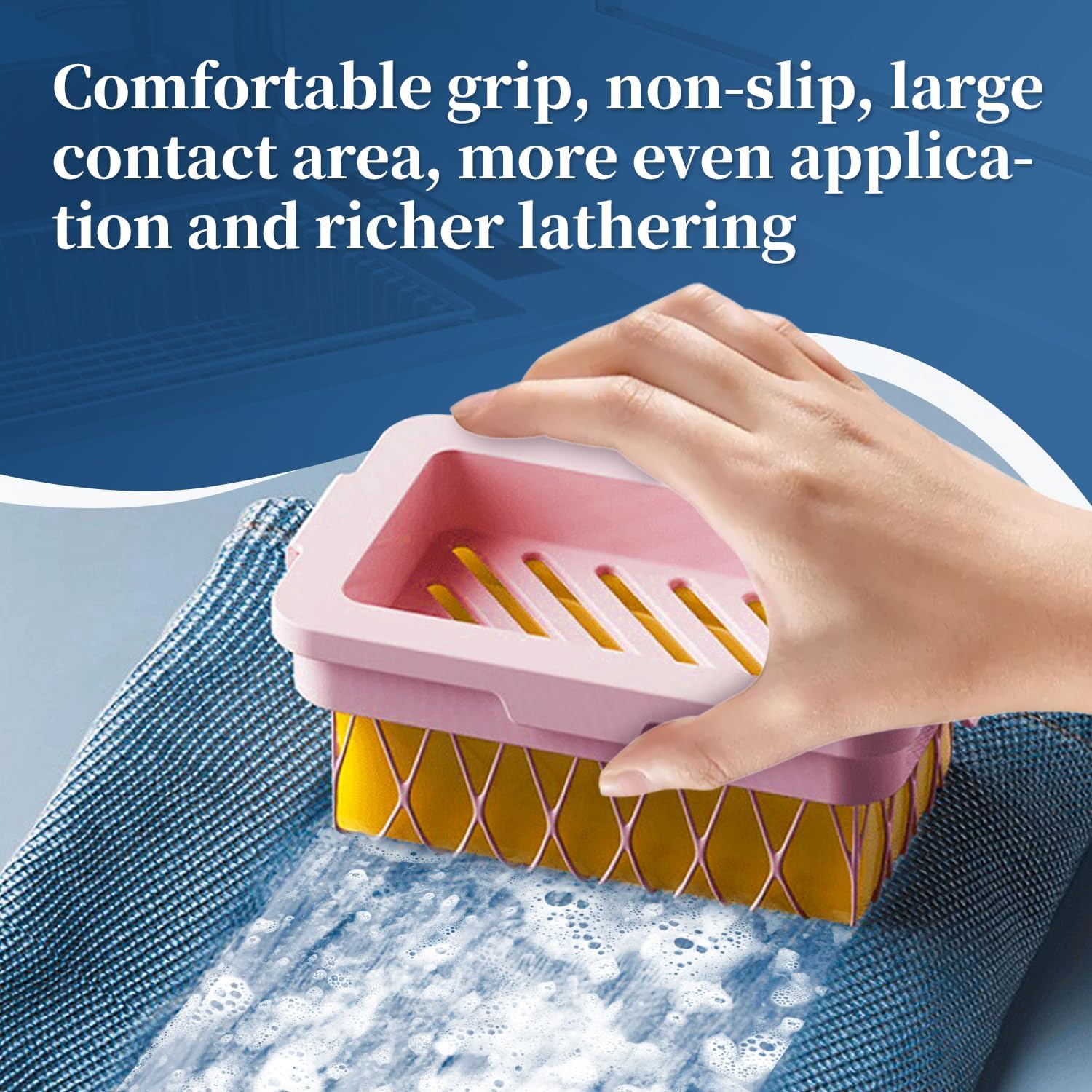 Optisake Multi-Functional Soap Dish with Elastic Mesh and Fast Draining 1