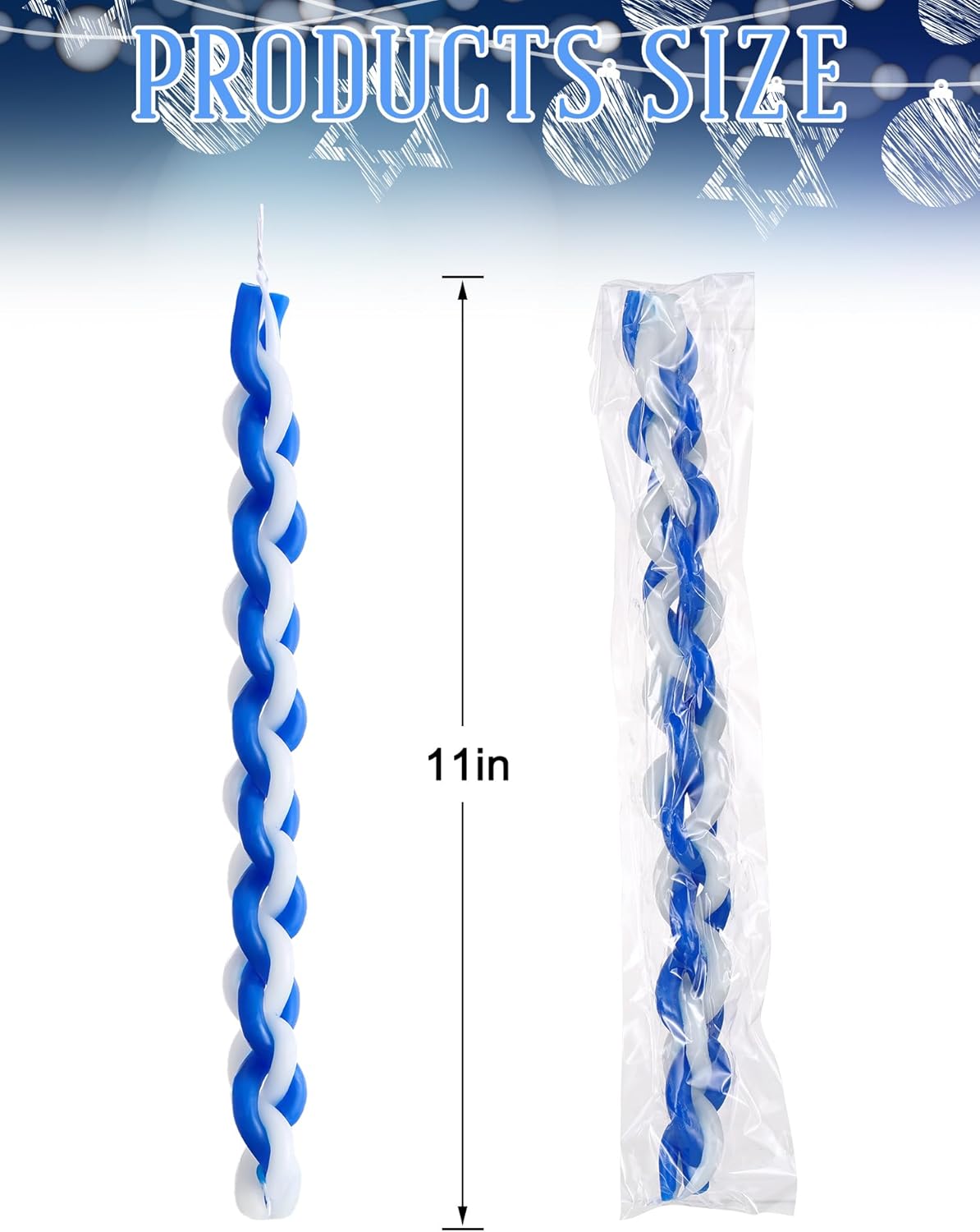 24 Pack Braided Shabbat Candle Set for Havdalah