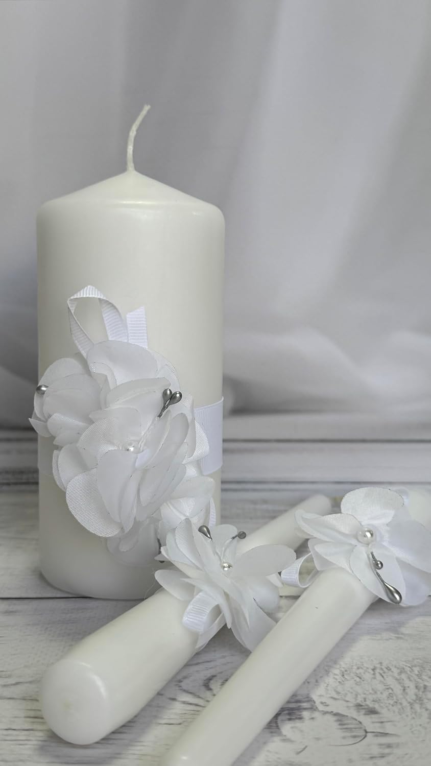 Magik Life Unity Candle Set - White Wedding Unity Candles
