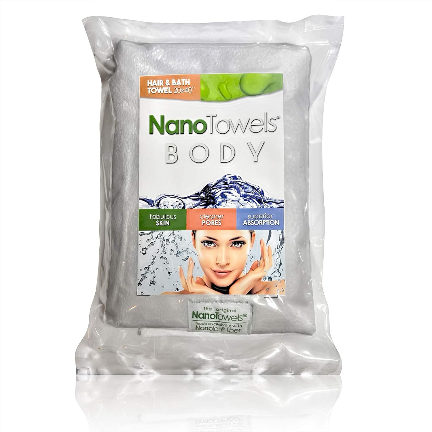 Life Miracle Nano Towels Body Bath Shower Towel - 20 x 40 Grey