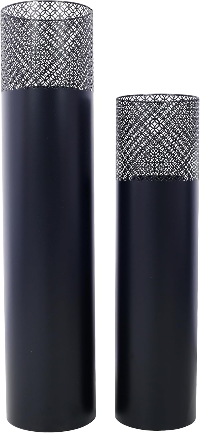 Strawberry Fairy Decorative Lantern Columns Set of 2 Black