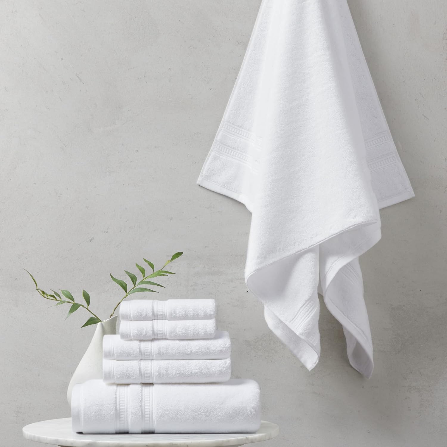 Beautyrest Plume 100 Cotton Bath Towel Set 6 Piece