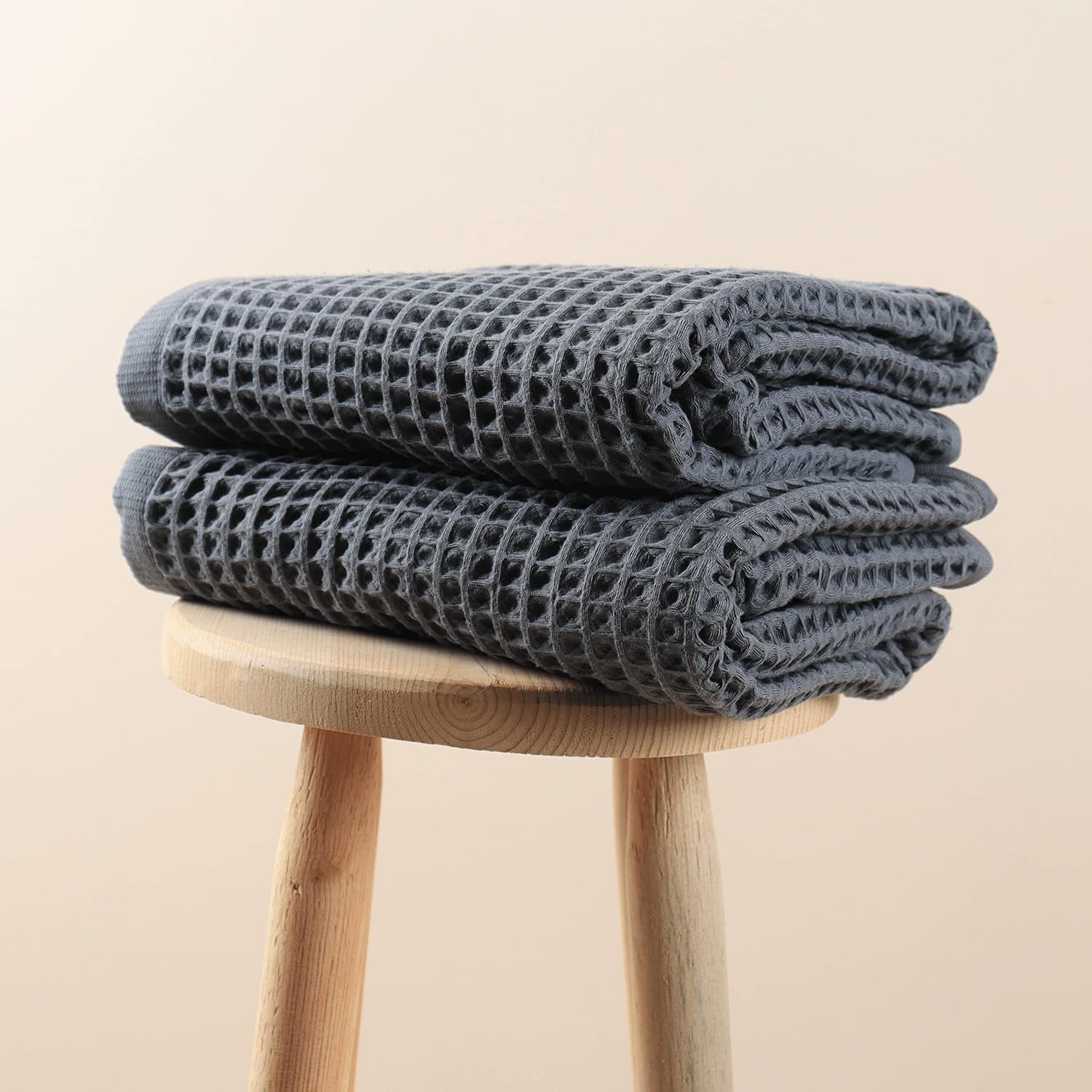 Pskl 100 Turkish Cotton Waffle Bath Towels Pack of 2