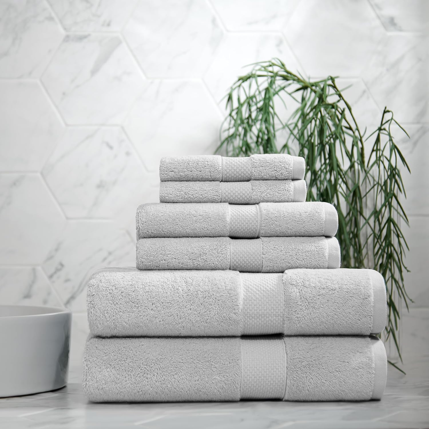 Aston Arden Egyptian Bath Towels - 2 Pack Light Grey