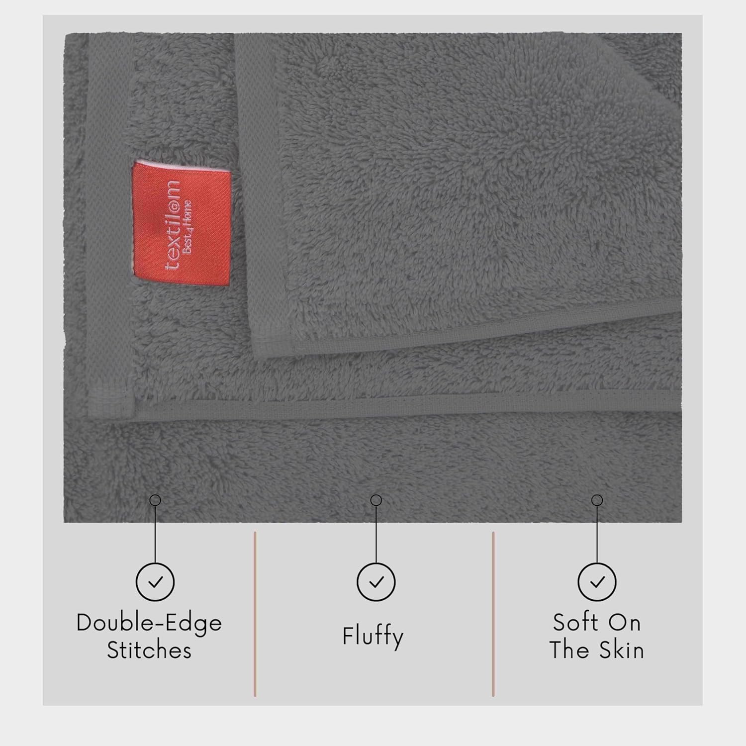 TEXTILOM Turkish Cotton Bath Sheet 40x80 Inches Dark Grey