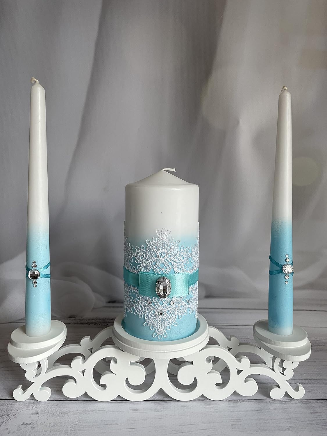 Unity Candle Set for Wedding - Turquoise
