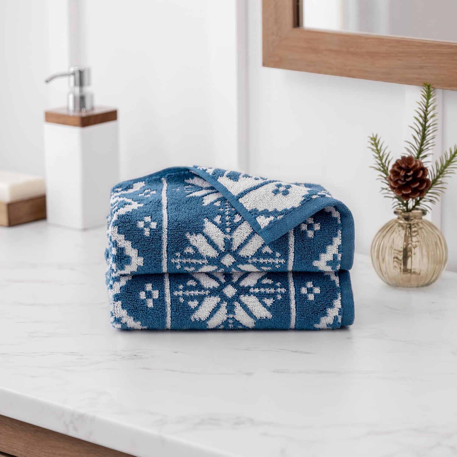 Martha Stewart 2 Bath Towels Set 27x54in 525 GSM 100 Cotton