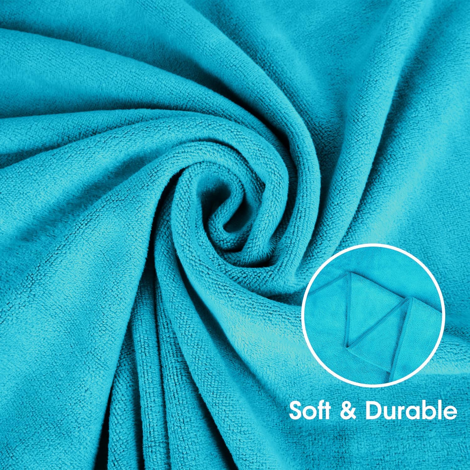 JML Microfiber Bath Towel Set 2 Pack - Soft Absorbent Quick Drying Teal