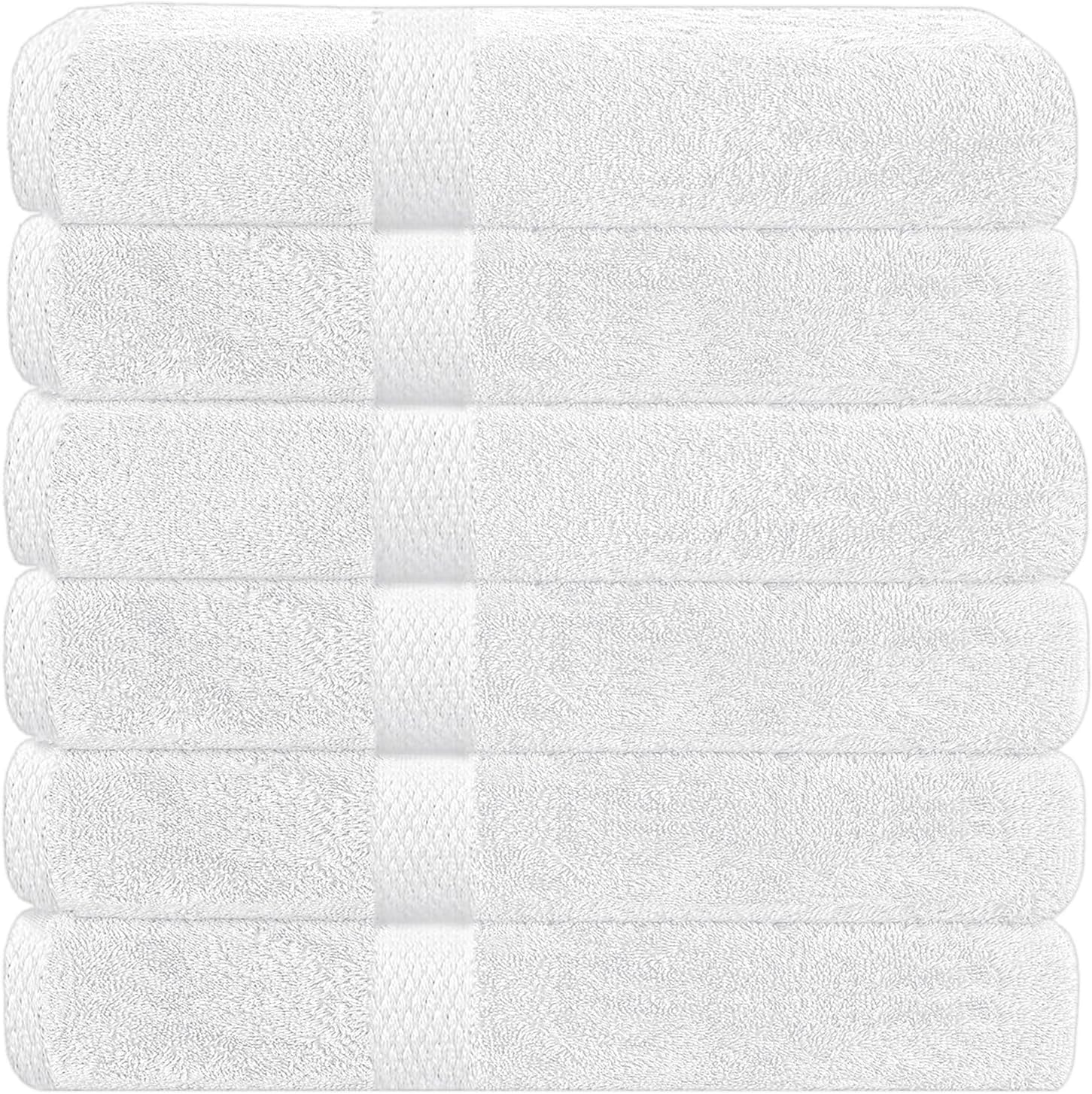 Linteum Textile Supply White Bath Towel Set of 6