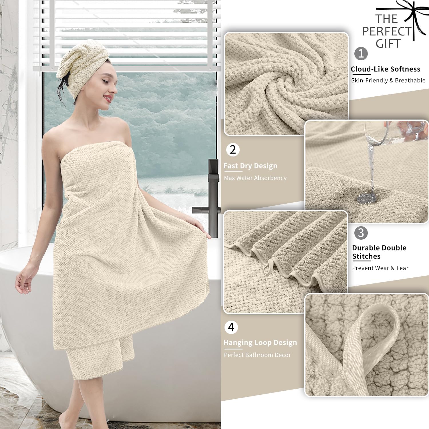 MAGGEA 8 Piece Premium Bathroom Towel Set 1