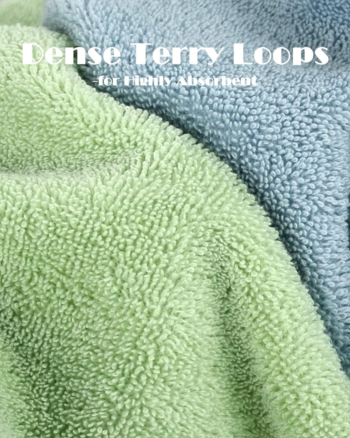 Cleanbear 2 Pack Bath Towels Light-Gray Light-Green