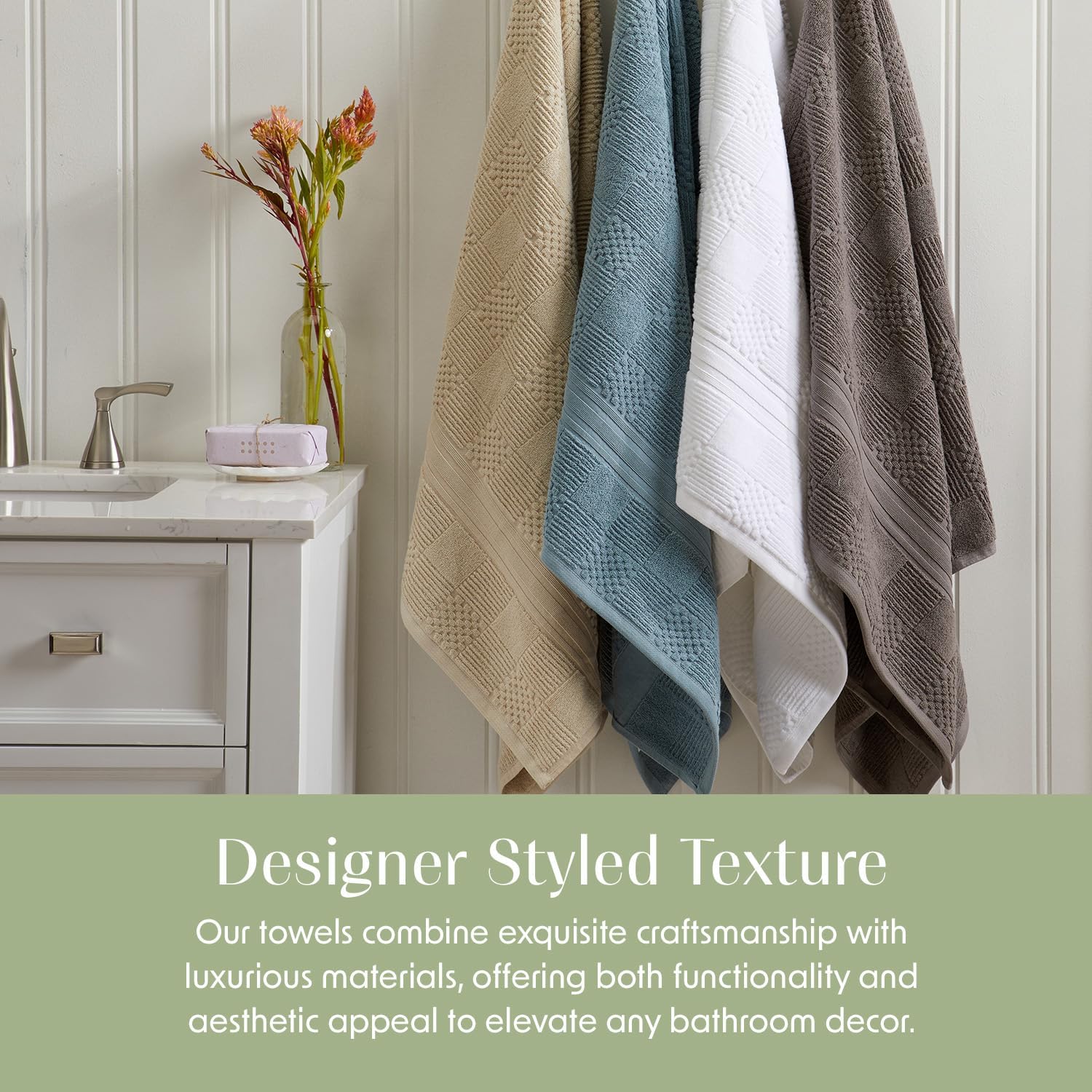 Springtree Home 100 Cotton Bath Towel Set of 4 Beige