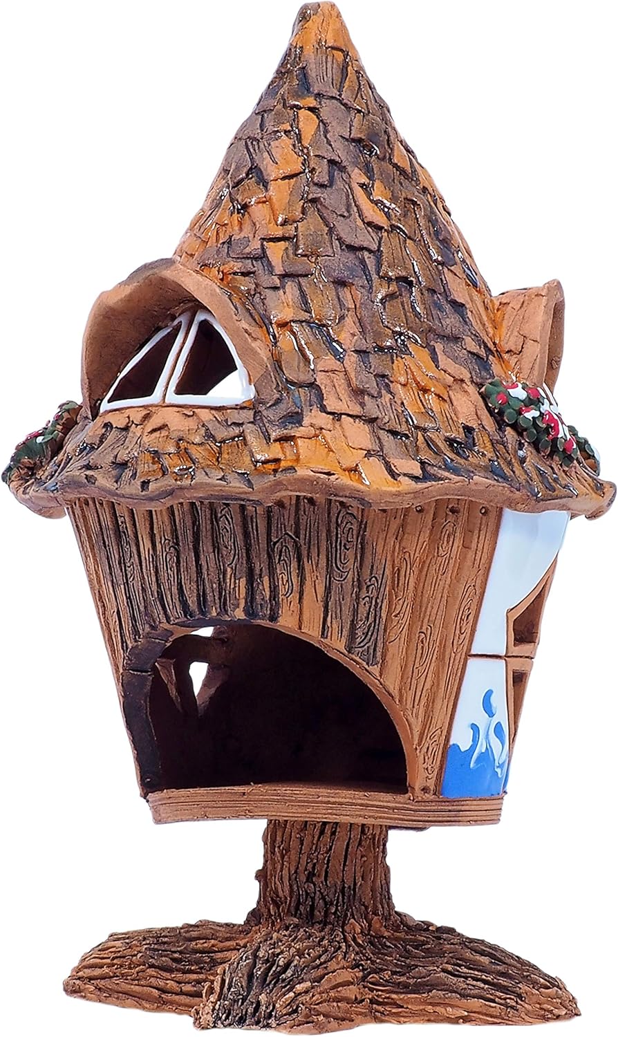Midene Ceramic Art Tealight Candle Holder Fairy House Forest B97N