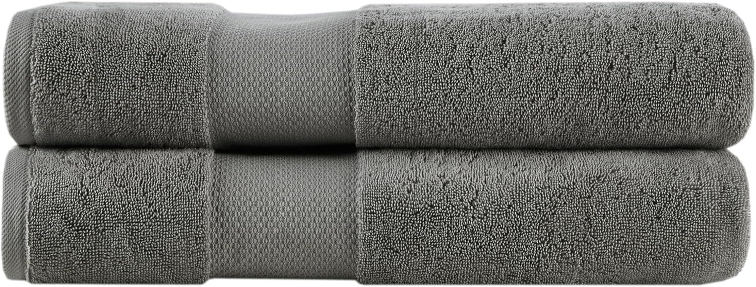 Madison Park Turkish Bath Towel Set 2 Piece 600 GSM Charcoal