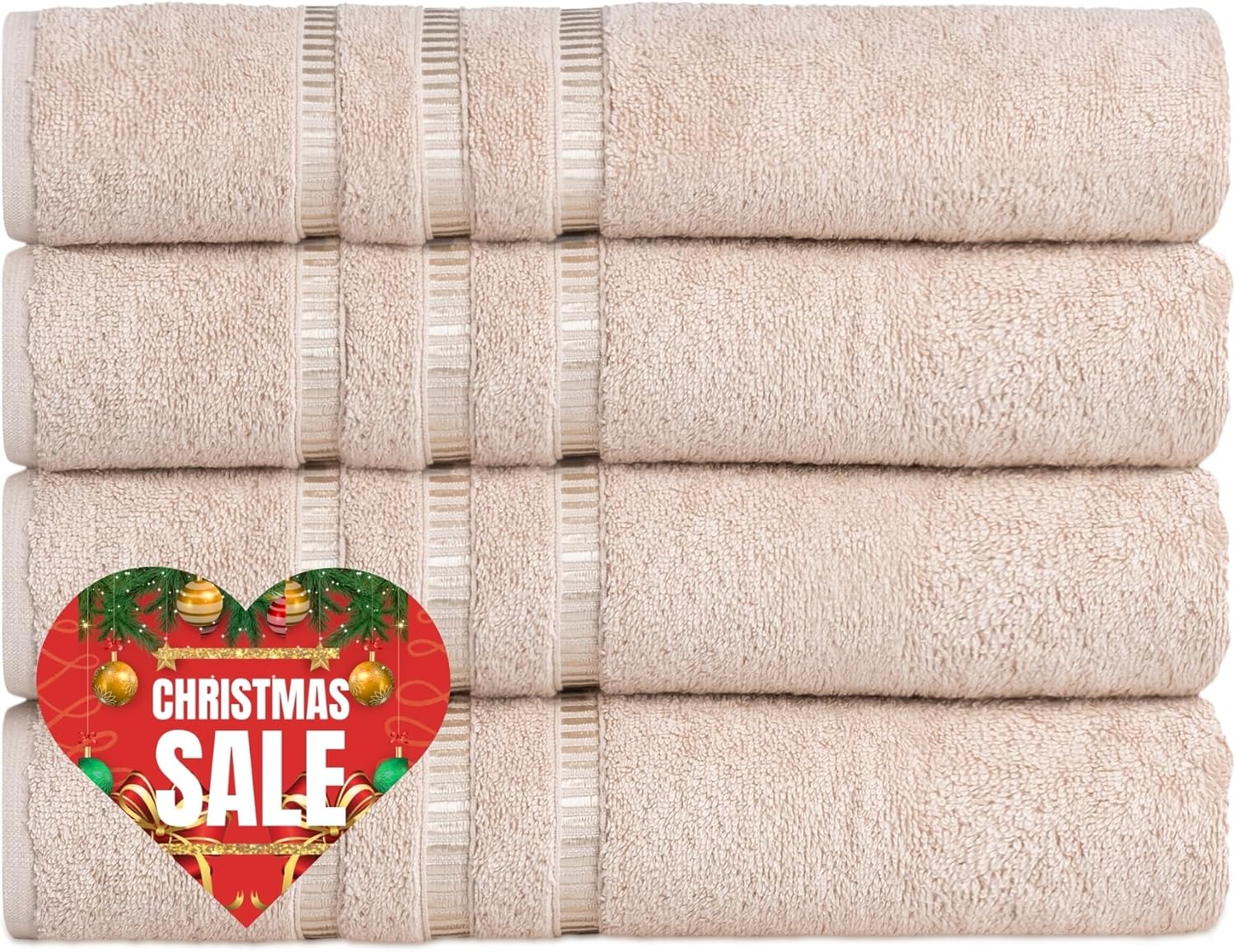 COTTONIA Premium Turkish Cotton Bath Towel Set of 4