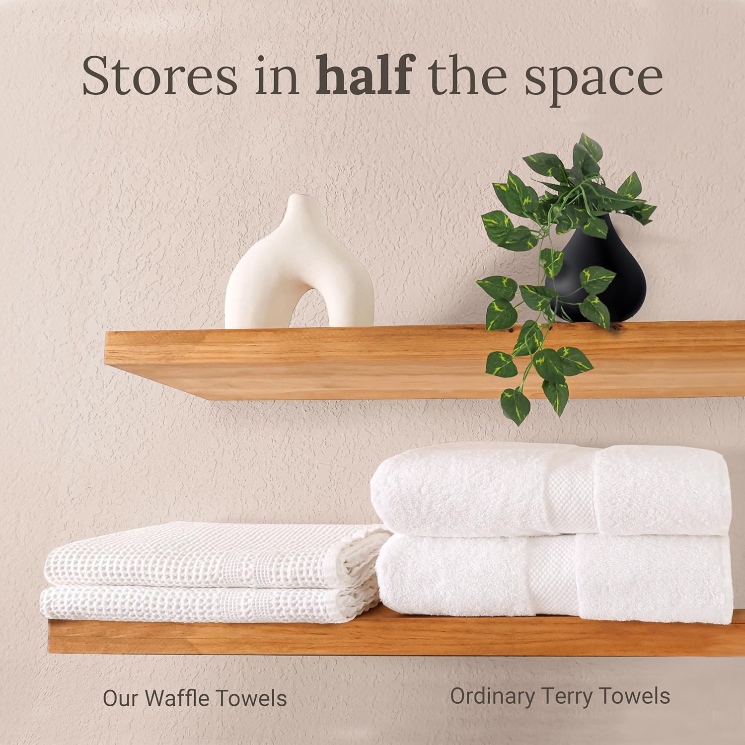 GILDEN TREE Waffle Bath Sheet 40x80 Cream 2 Pack