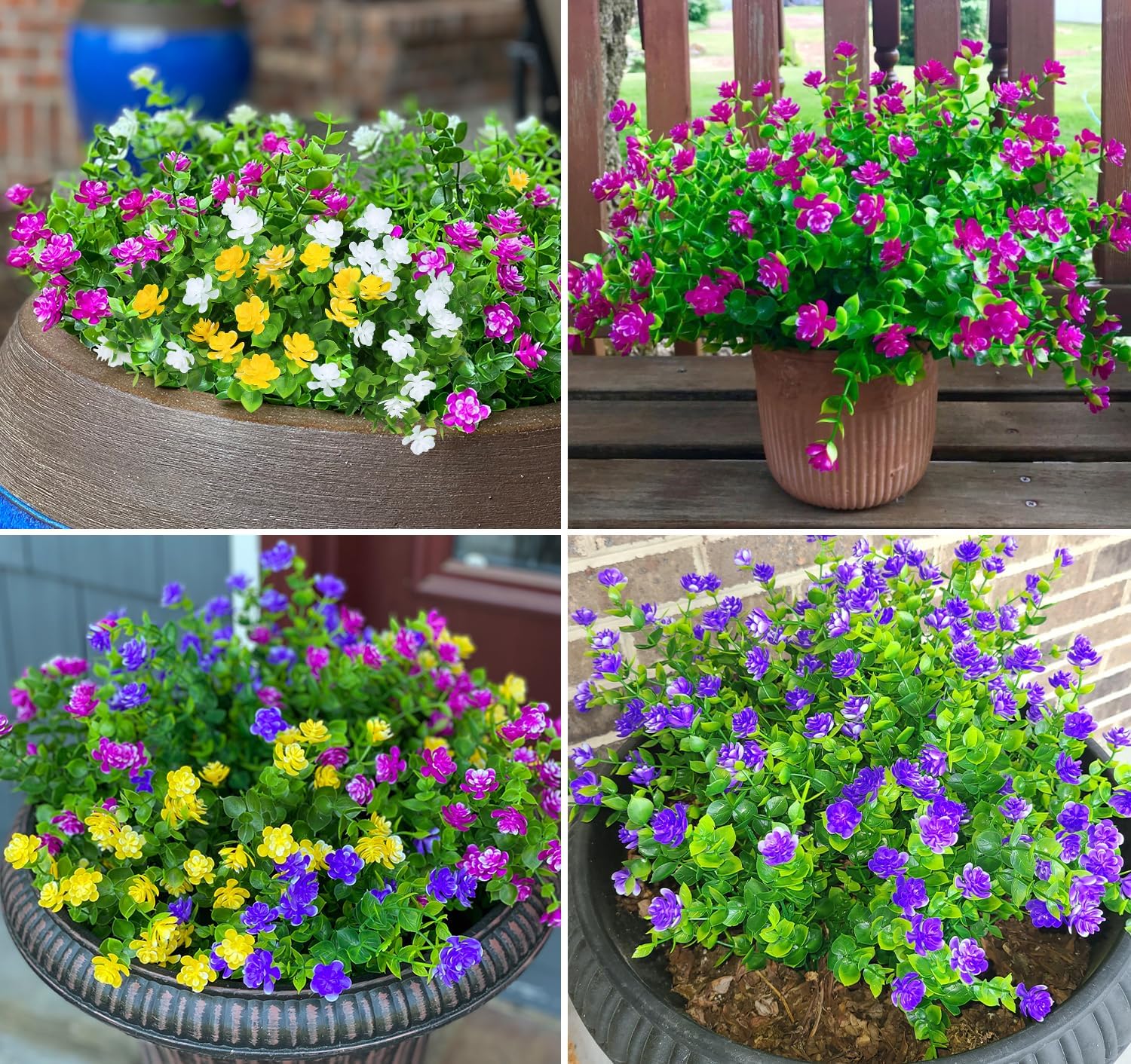 KLEMOO 8 Bundles UV Resistant Artificial Boxwood Shrubs