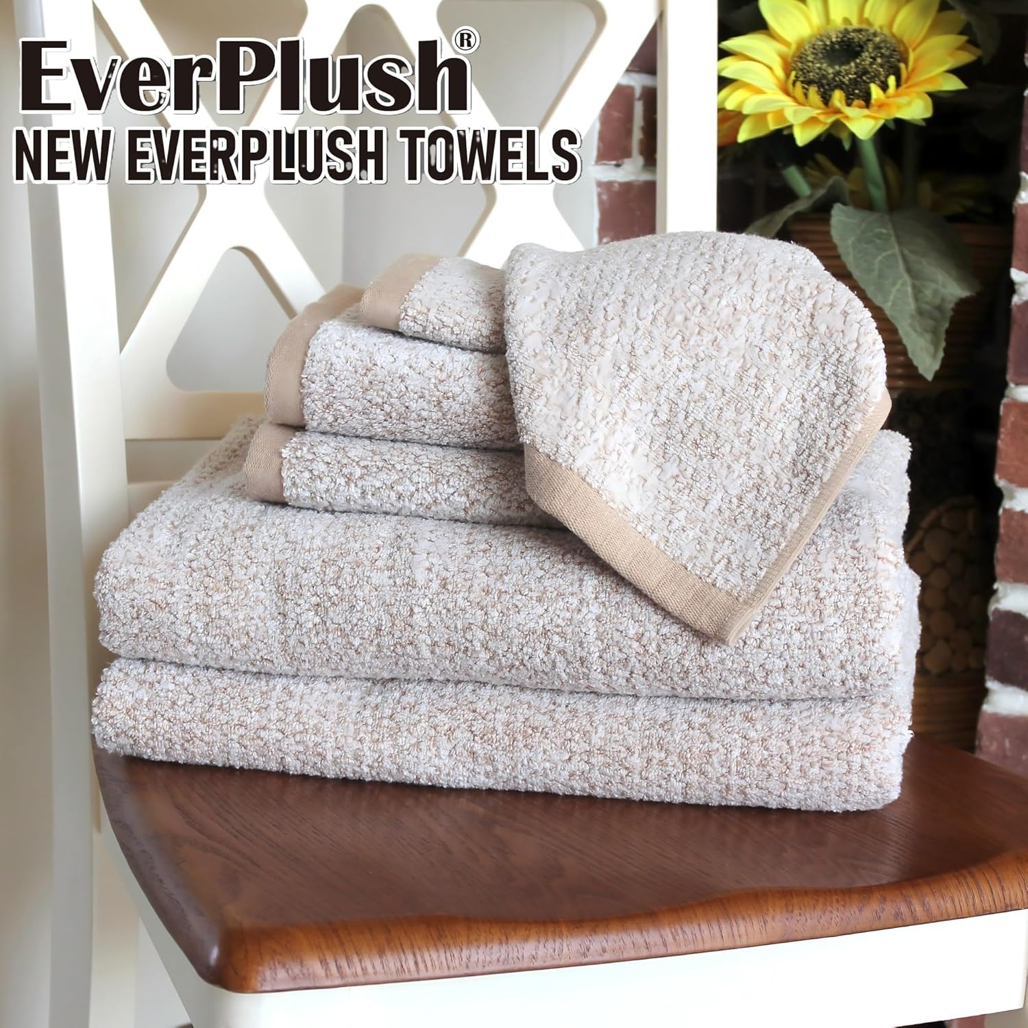Everplush Diamond Jacquard 6-Piece Bath Towel Set
