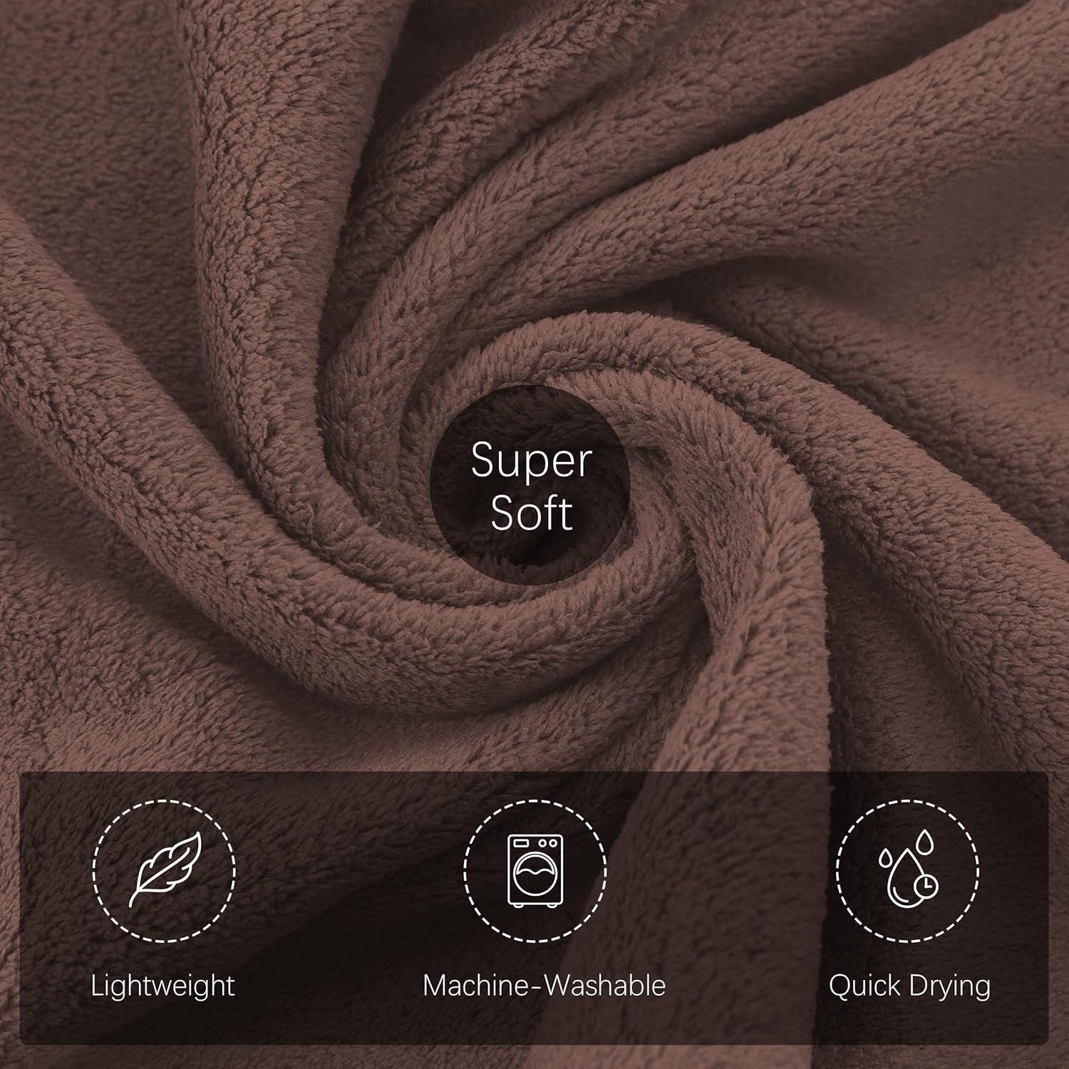 TENSTARS Silk Hemmed Microfiber Bath Towels - 16x28 Inch Set of 6