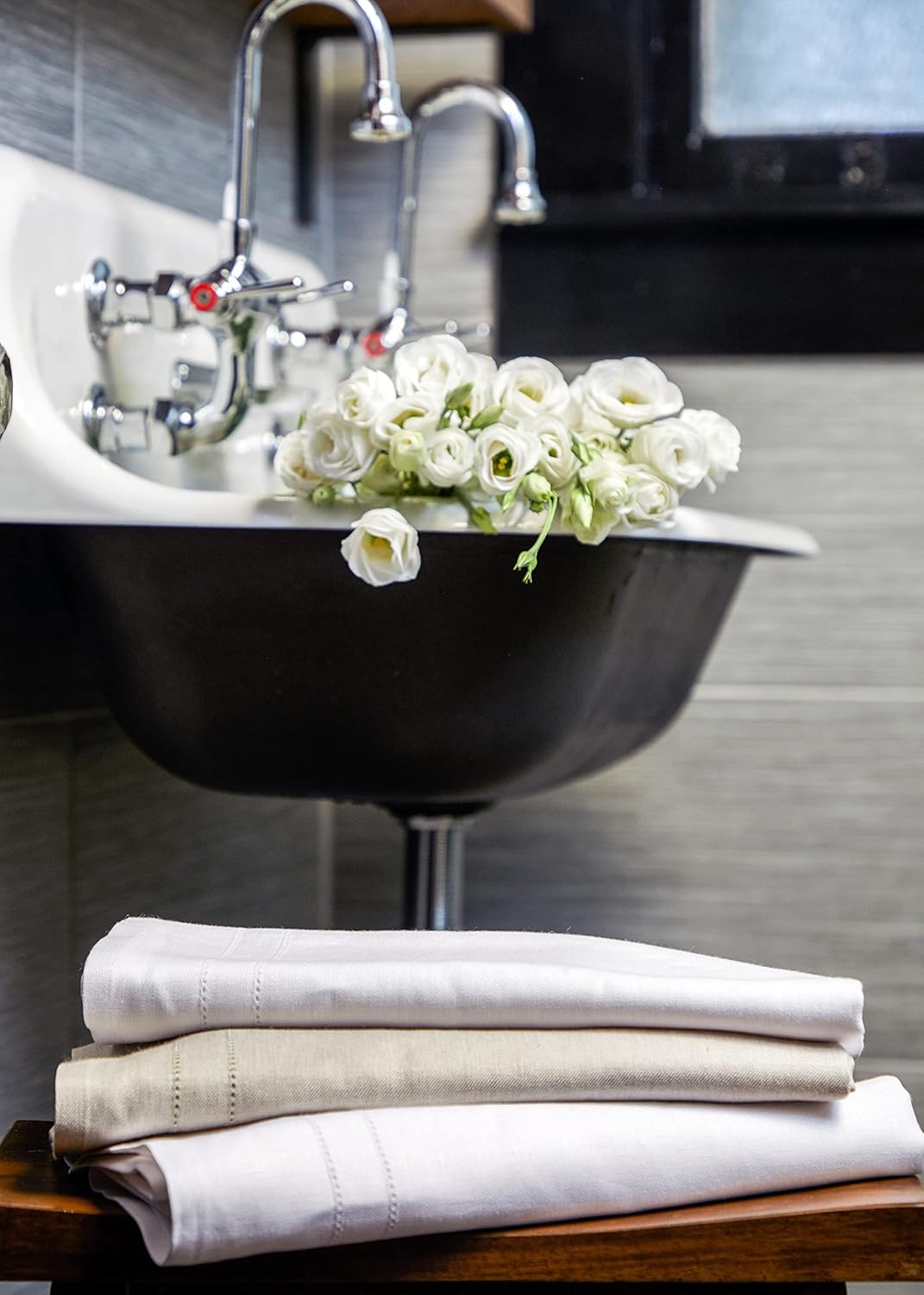 Solino Home Linen Bath Towel 30x54 Inch Light Natural Handcrafted from European Flax