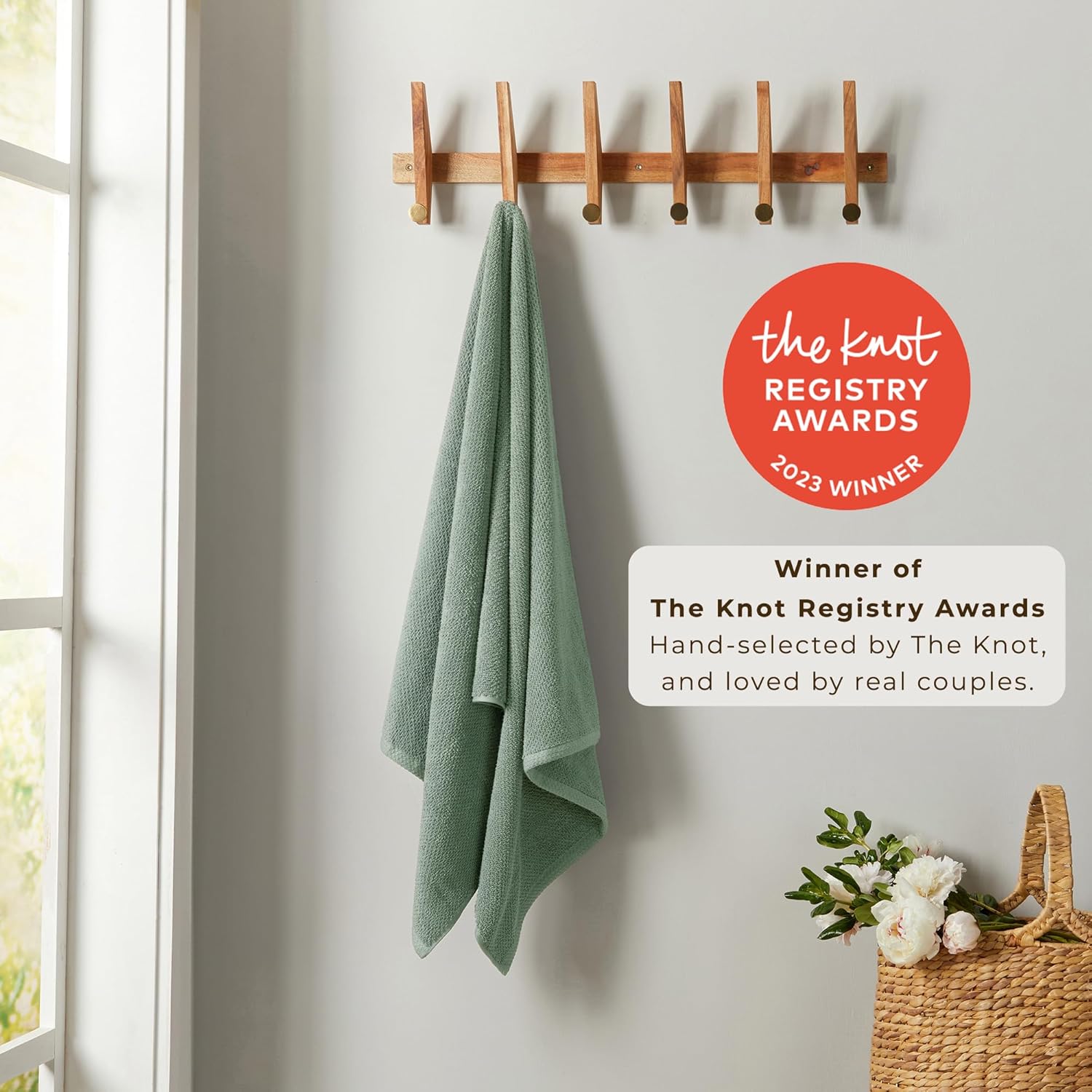 Great Bay Home Green Bath Towels 4 Pack