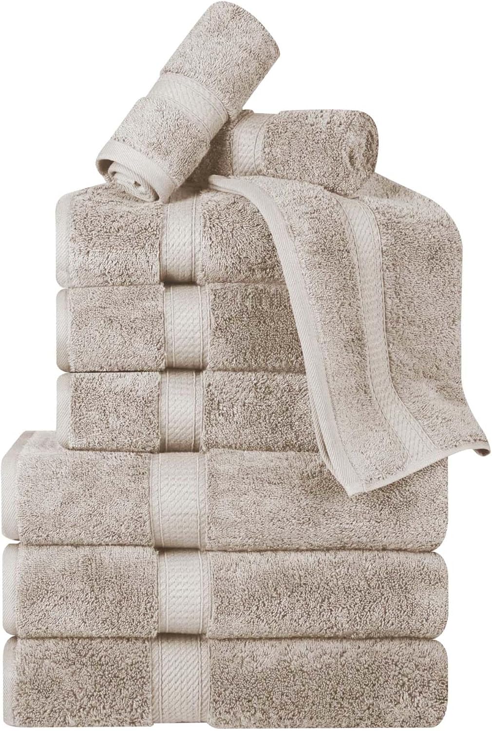 BLUENILEMILLS Egyptian Cotton Towel Set 9-Piece 800 GSM Stone Grey