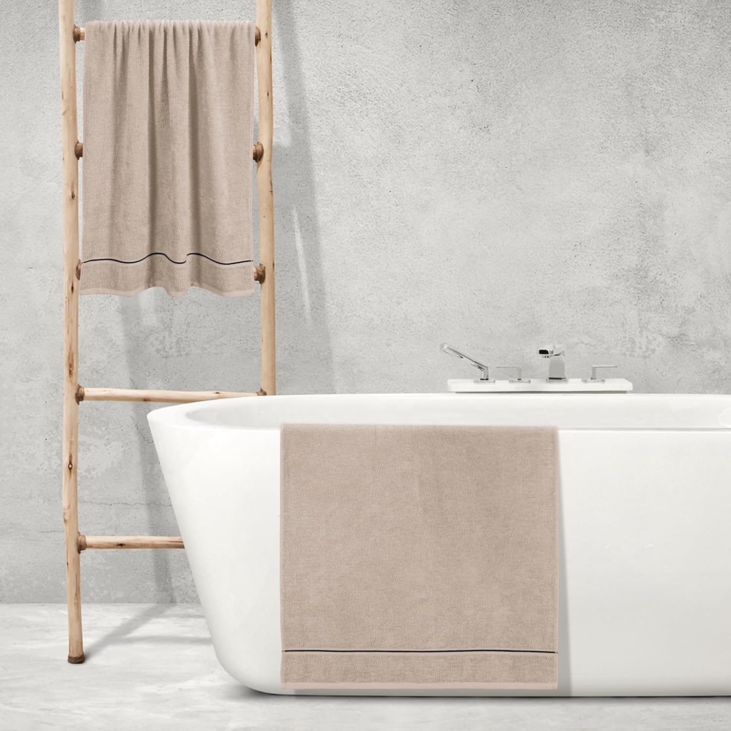 MyOwn Ultra Soft 4 Pack Bath Towel Set - 27x54 Inches Tan