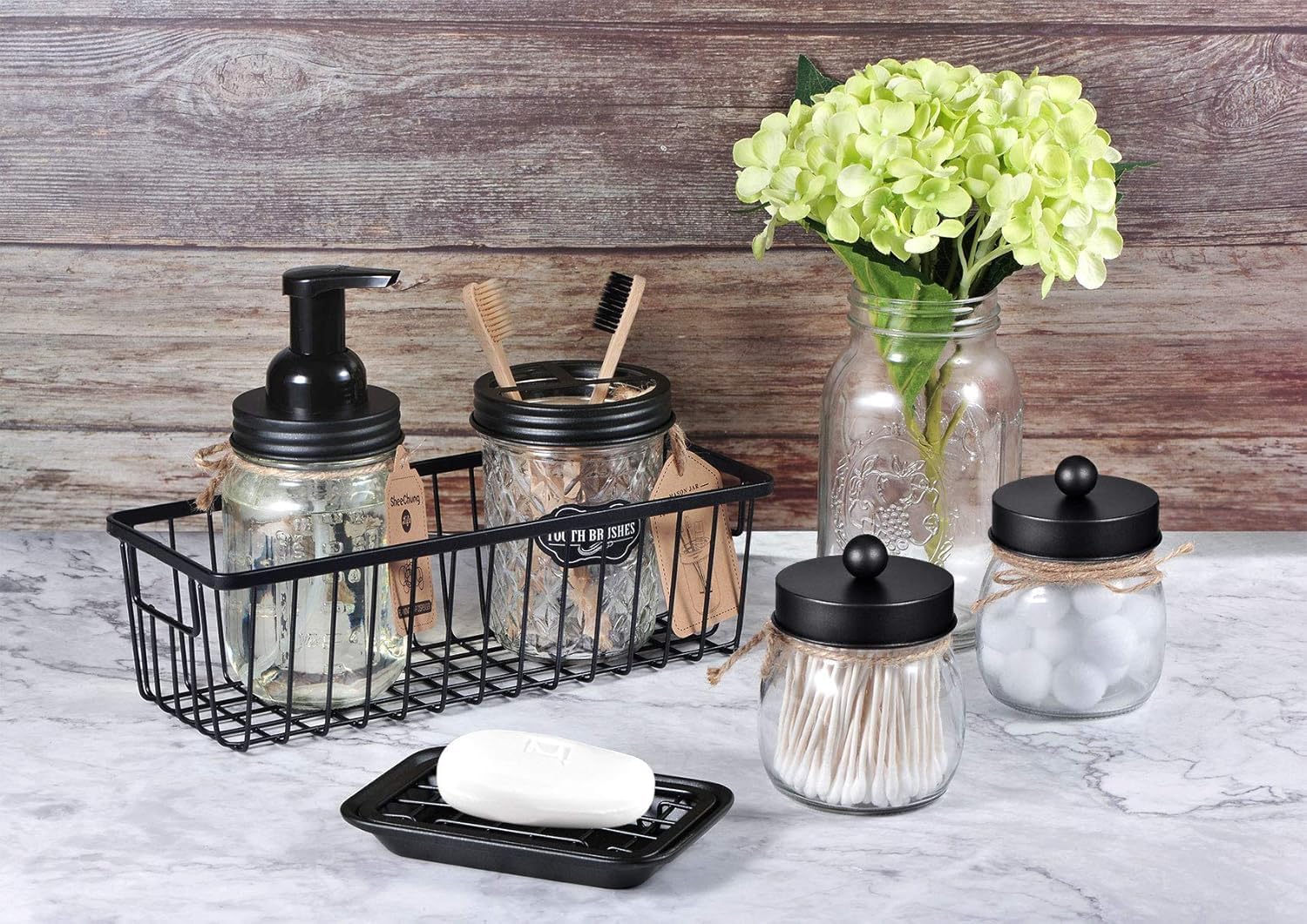 SheeChung Black Metal Soap Dish Tray with Drainage 1