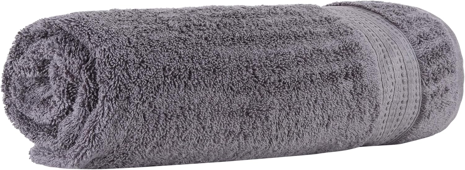 Organix Luxury 4 Pack Bath Towels Dark Grey 30x60 Inches