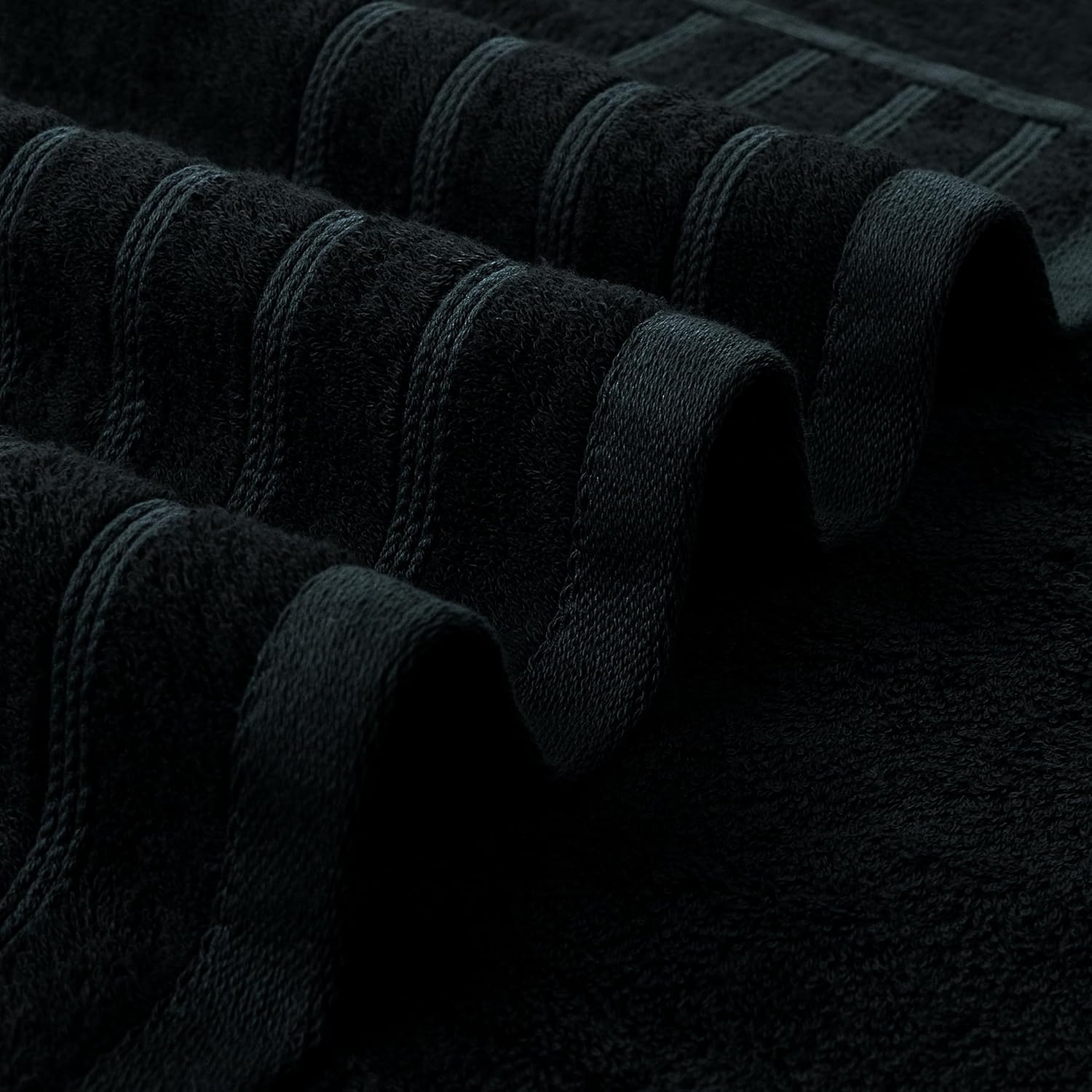 Avalon Towels Set of 4 30 x 60 Inches Soft Bath Towels Black