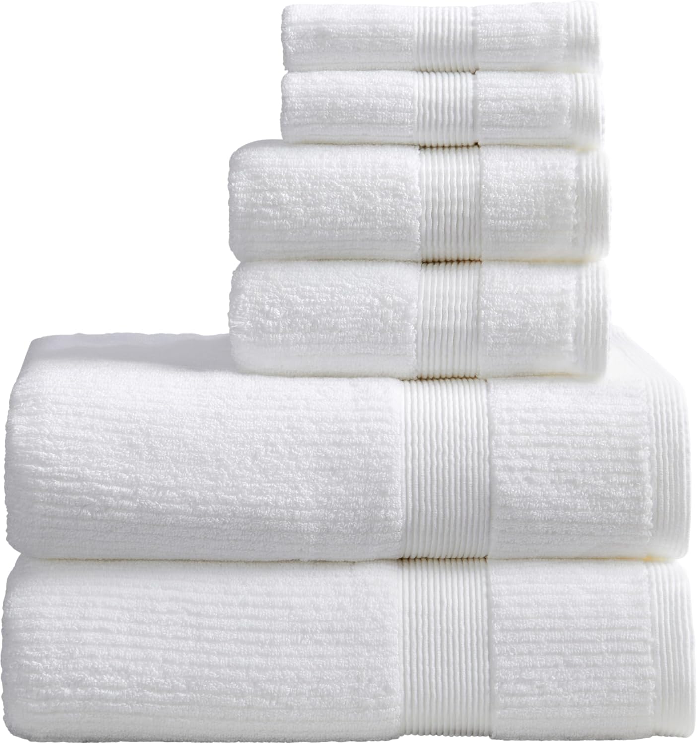 Springtree Home White Bath Towels Set of 6