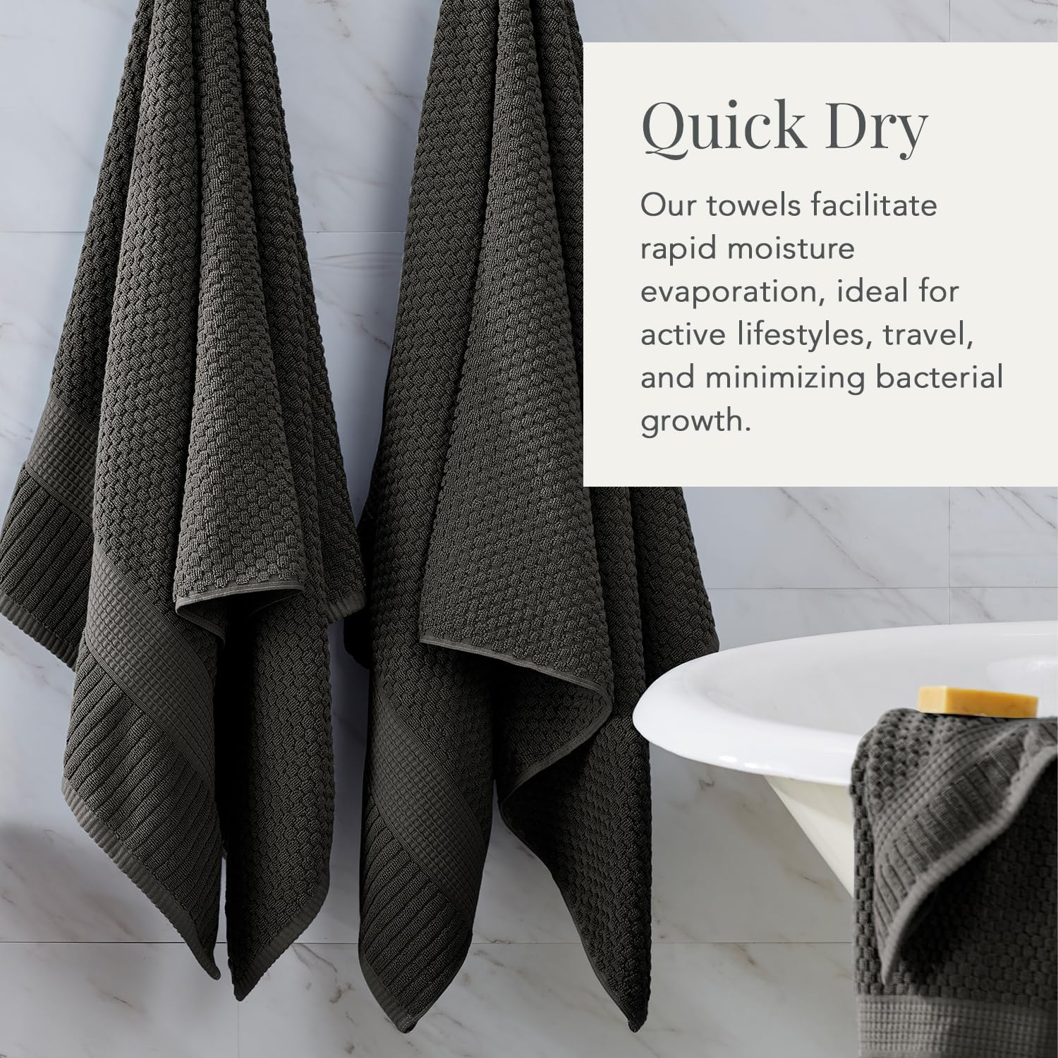 NY Loft 100 Cotton Bath Towel Set 4 Pack