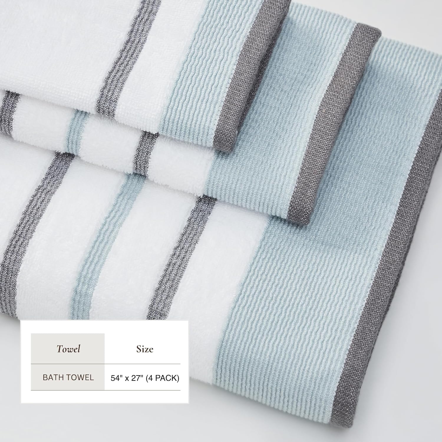 Great Bay Home Decorative Bath Towel Set 4 Pack