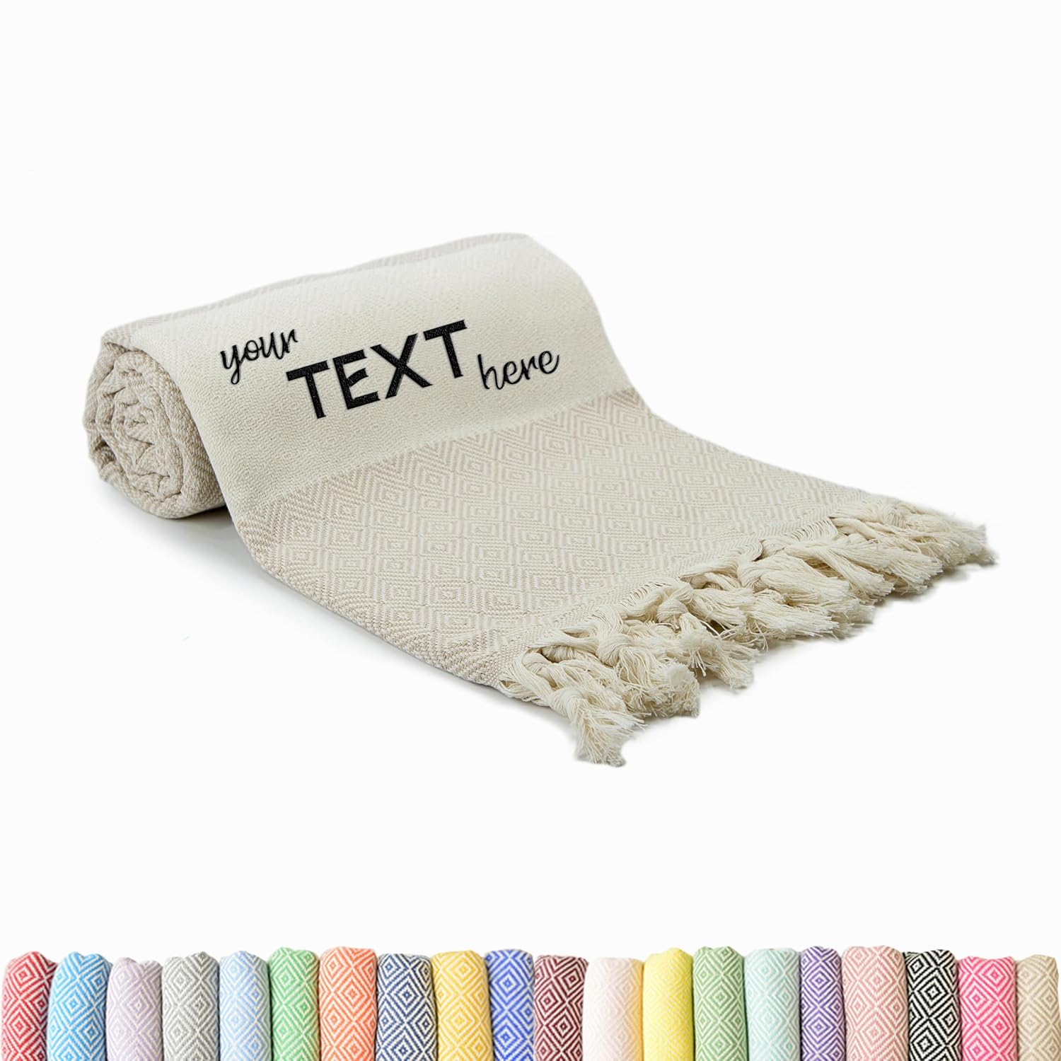 Turkish Cotton Beach Towel - Lightweight Soft and Travel Friendly