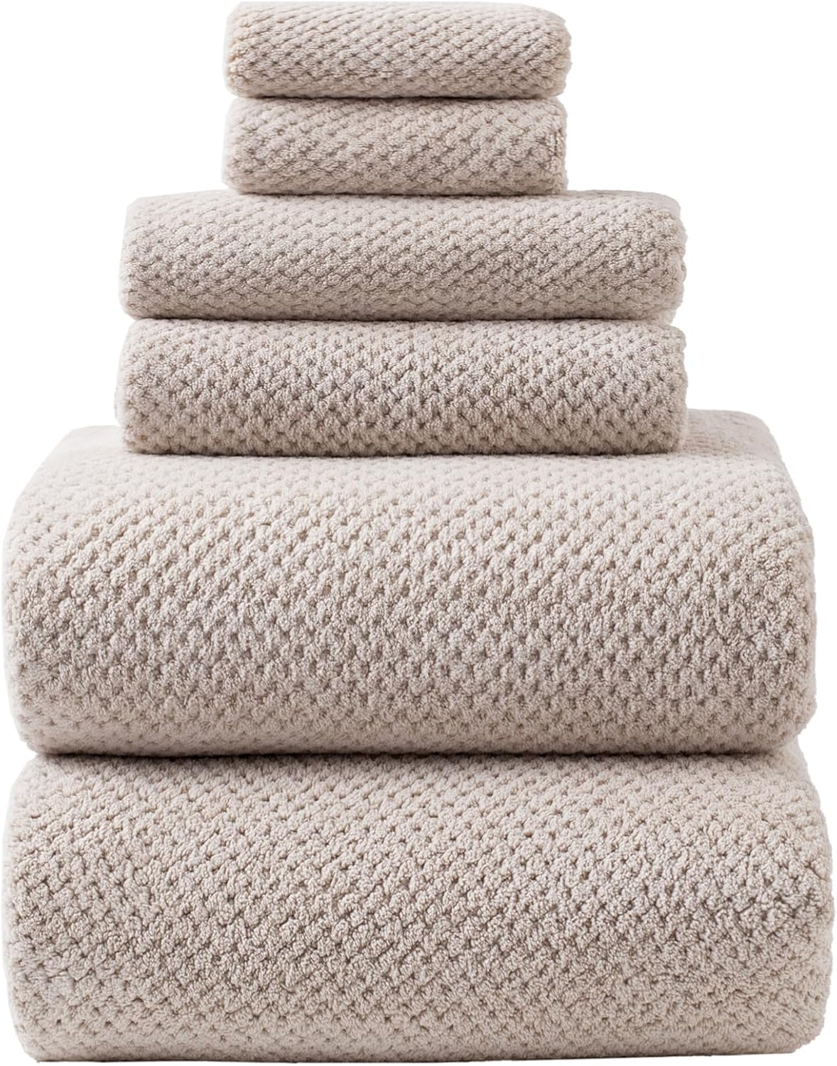 HVMS Oversized Bath Towels 40x80 Inches 6 Pack Beige 1