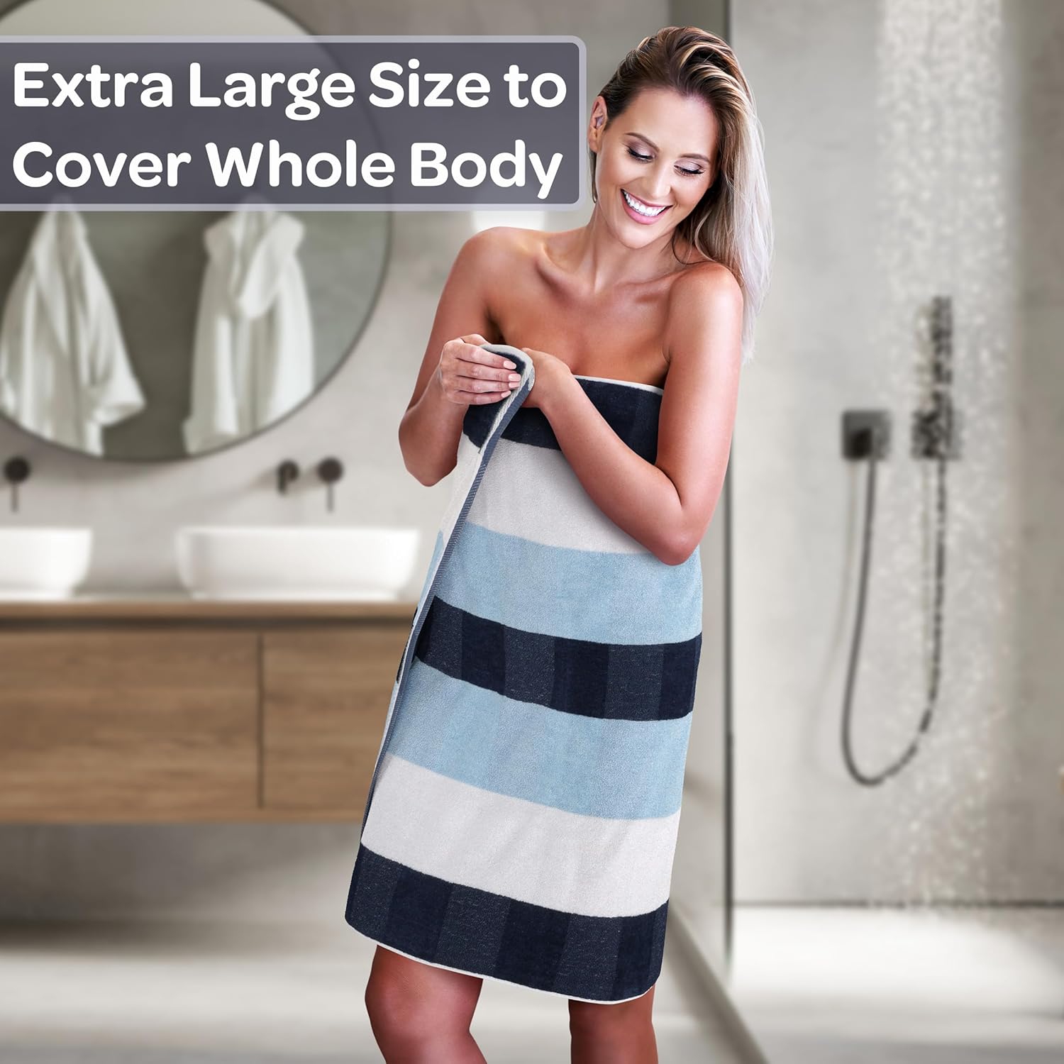 Lavish Home 2-Piece Bath Towel Set - Navy