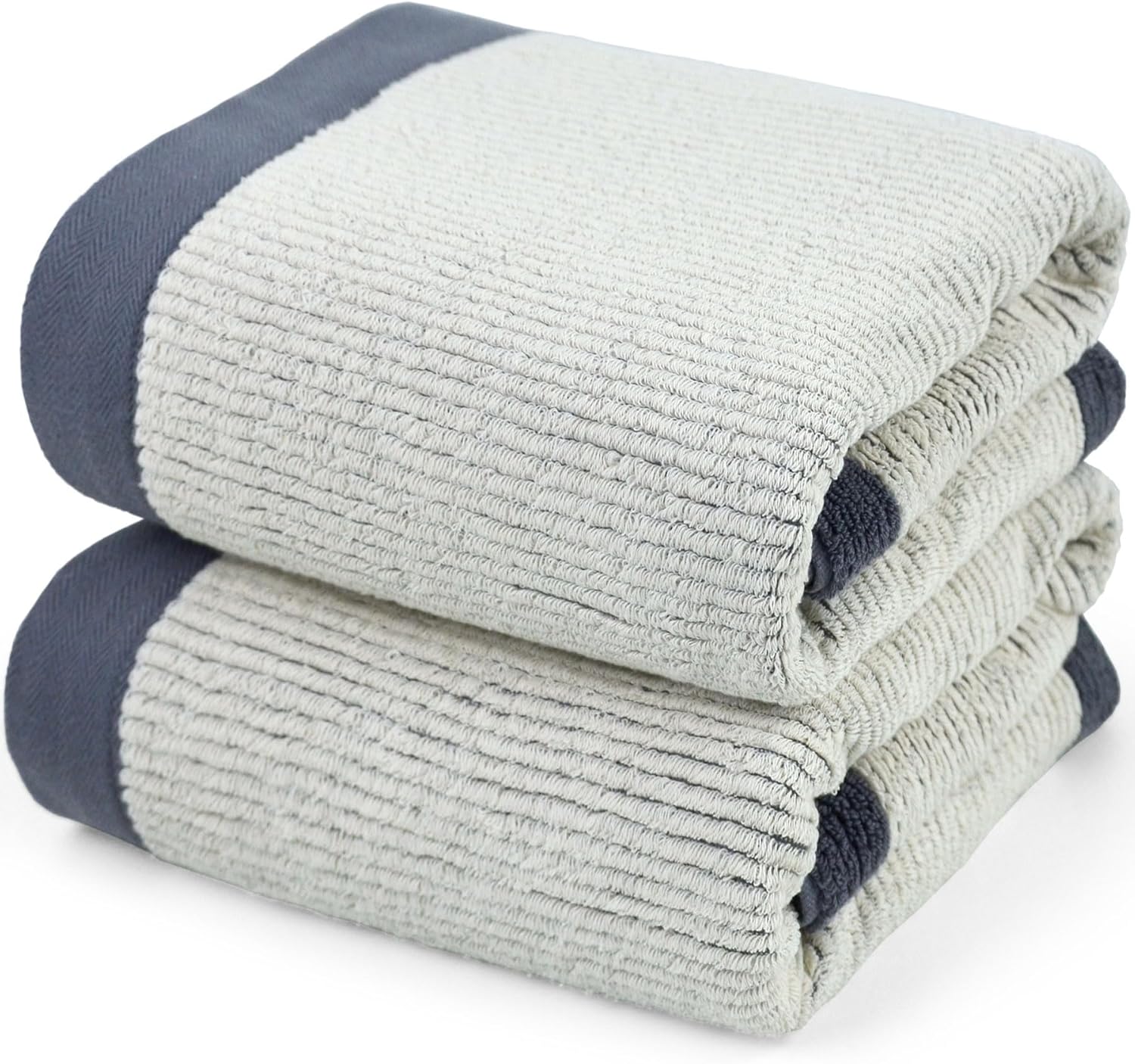 Cleanbear Bath Towels Set of 2 Silver-Gray 520 GSM