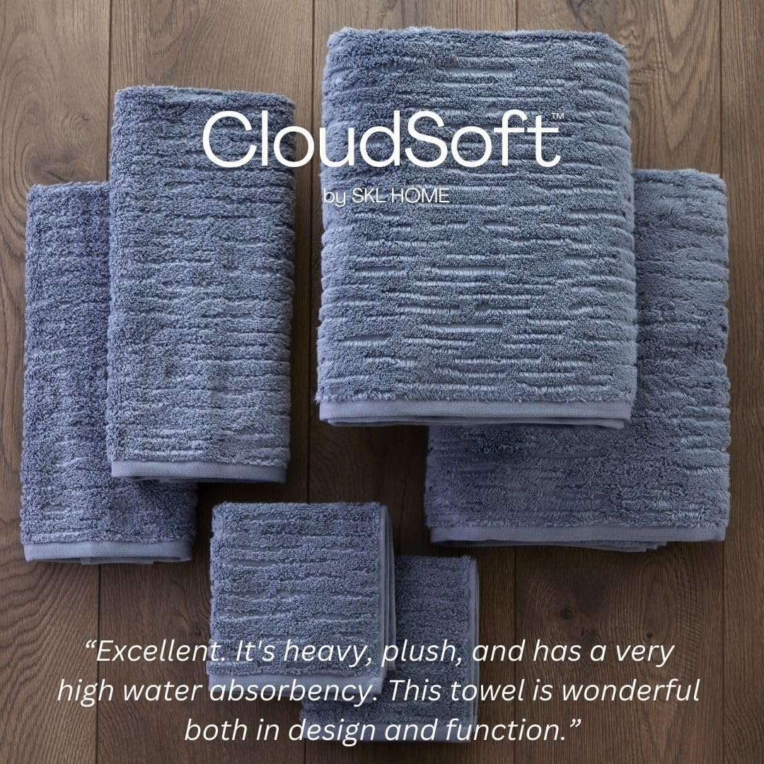 SKL Home CloudSoft Cotton Bath Towel Smoke Blue 1