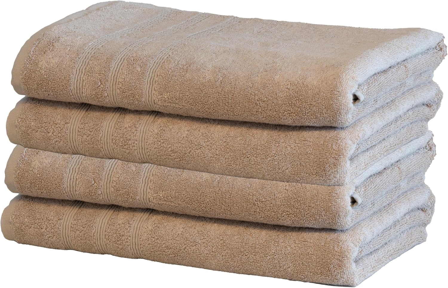 Mosobam Luxury Turkish 4-Piece Bath Towel Set Light Taupe