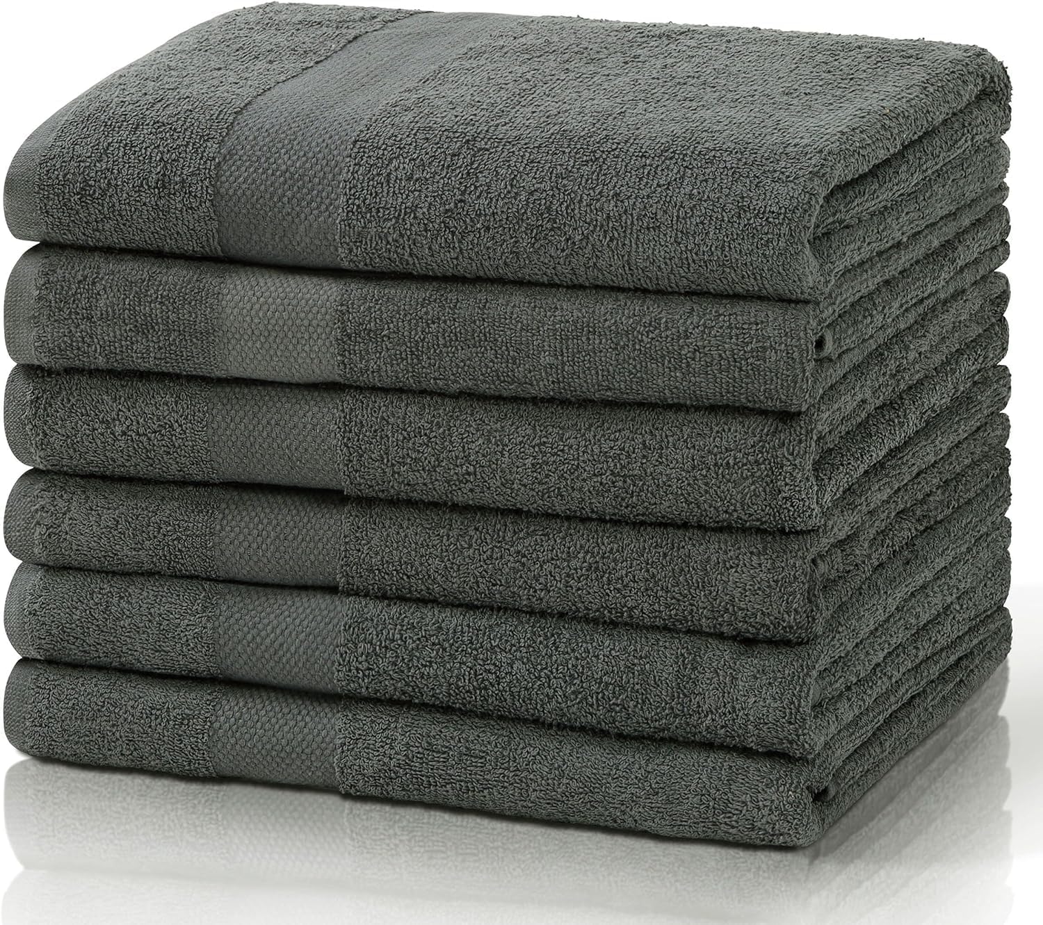 SIMPLI-MAGIC Bath Towels 24x46in Gray 6-Pack