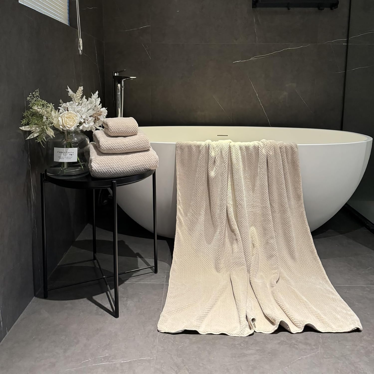 HVMS Extra Large Microfiber Bath Towel Set 6 Piece