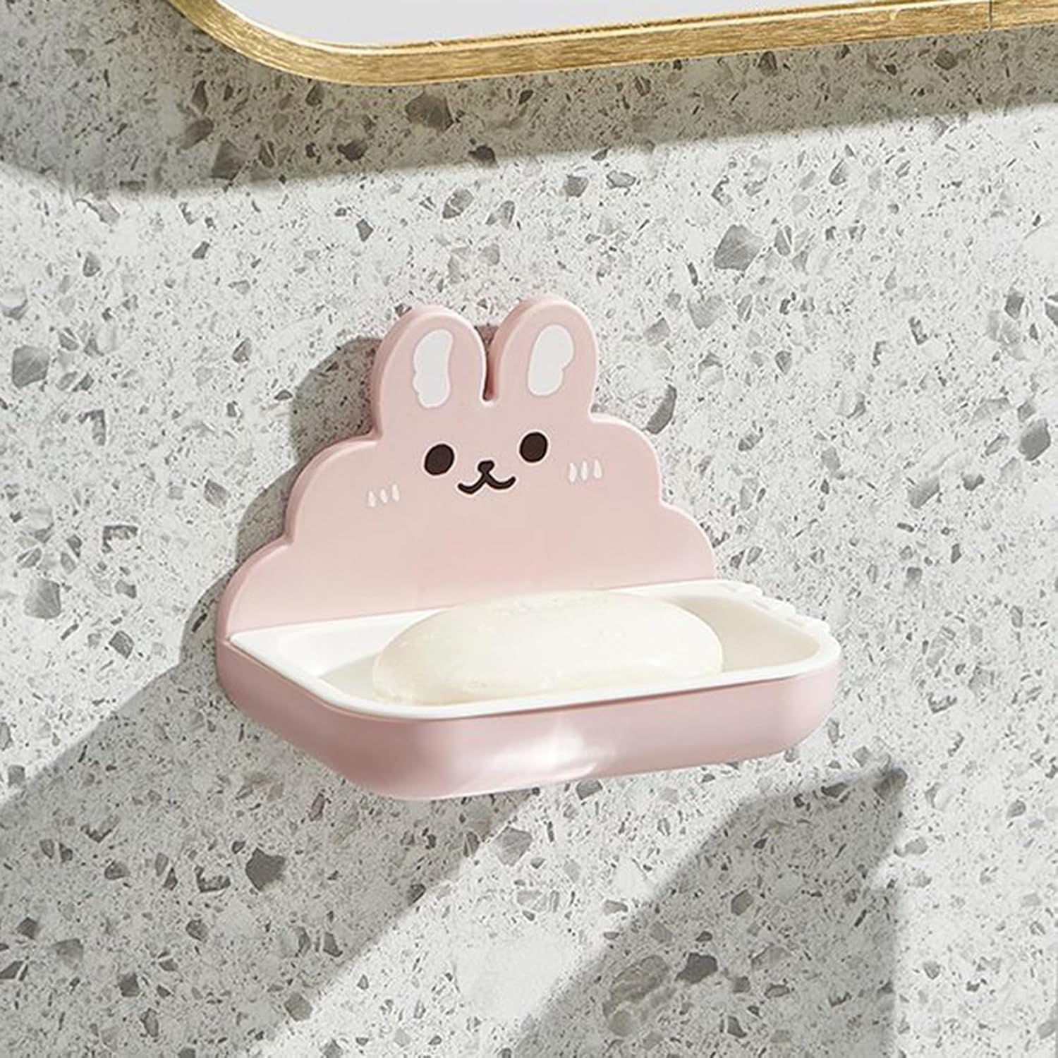GIFZES Cartoon Rabbit Wall Mount Soap Dish Double Layer Holder