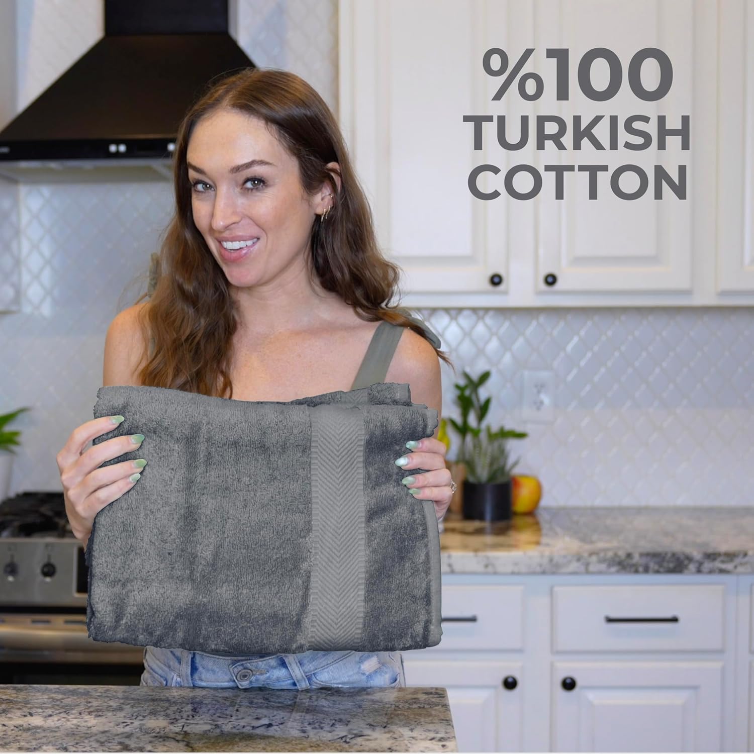 TEXTILOM Turkish Cotton Bath Sheet 40x80 Inches Dark Grey