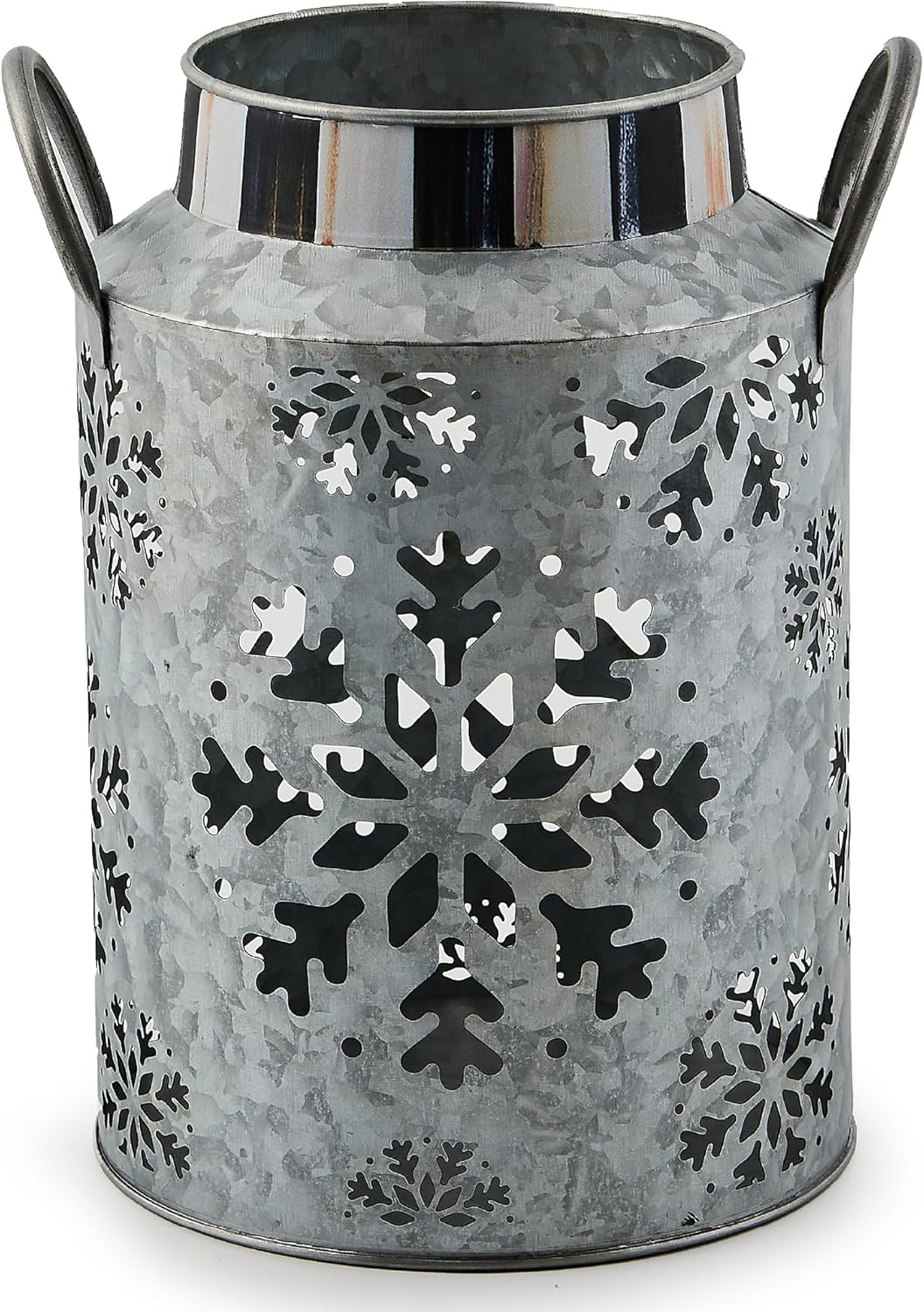 MACKENZIE-CHILDS Snowflake Galvanized Lantern 9 Inches