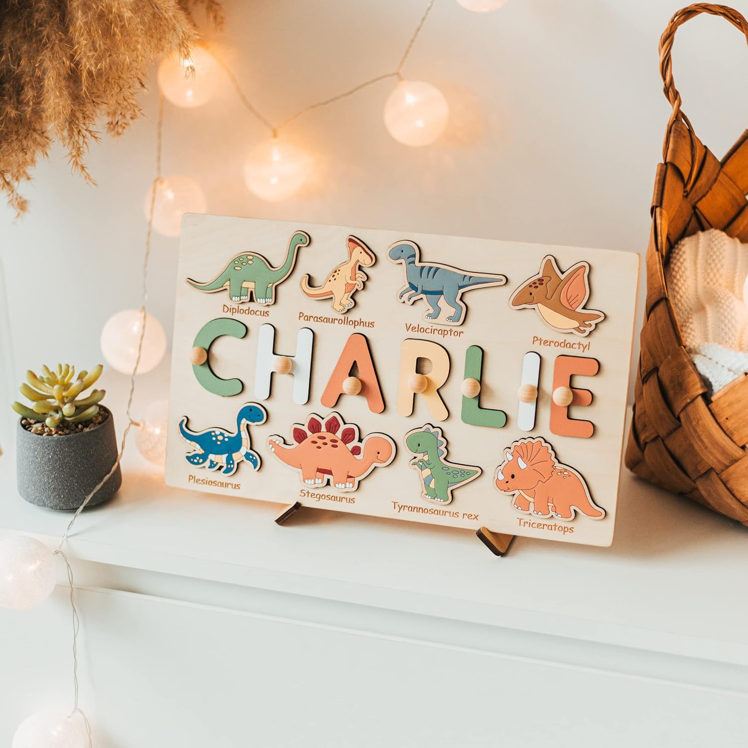 Custom Dinosaur Name Wooden Puzzle for Kids