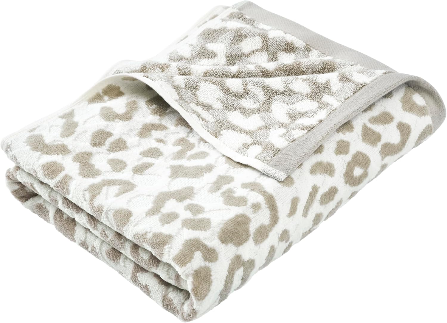Leopard Print 3-Piece Bath Towel Set Tan