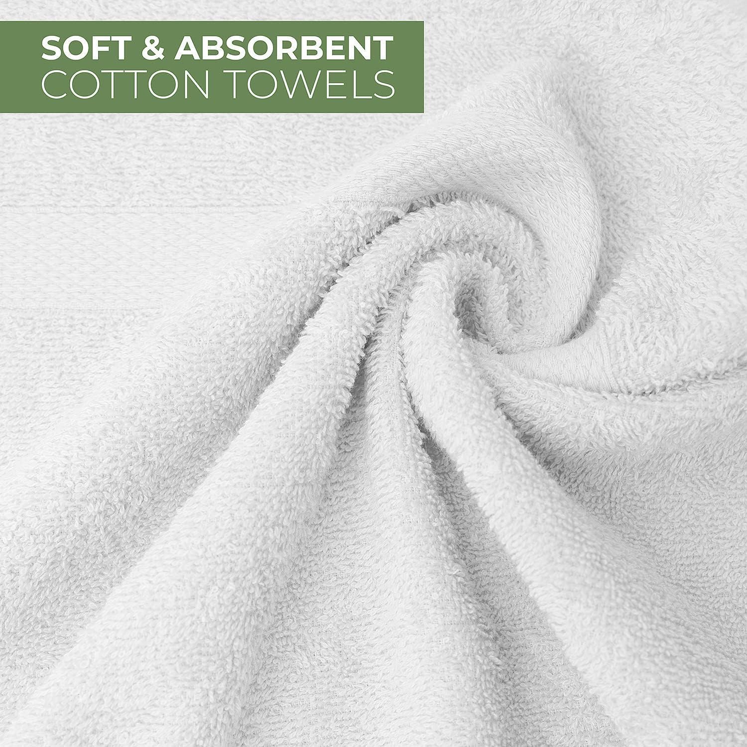 ARC HOME 100 Cotton Bath Towels Pack of 6