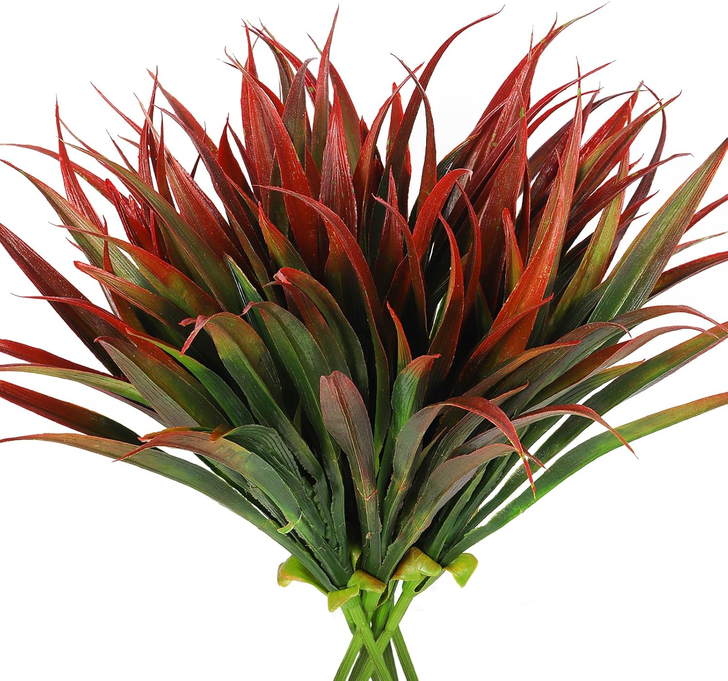 RECUTMS 12 Bundles Artificial Flowers 8Pcs Fake Grass for Outdoor